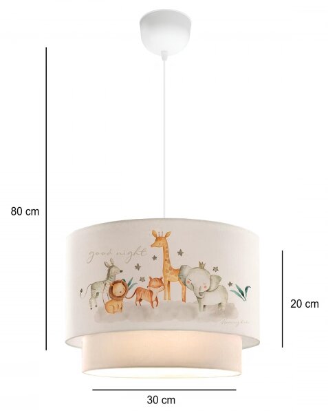 Dětský lustr CANDY 1xE27/40W/230V bílá/hnědá