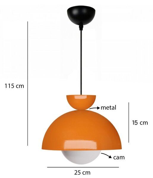 Lustr na lanku SALVA 1xE27/15W/230V oranžová