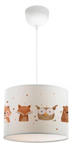 Dětský lustr CANDY 1xE27/40W/230V bílá/hnědá