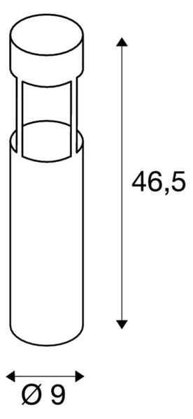 SLV 231817 Slots 45, venkovní sloupek, 6,3W LED 3000K, rez, výška 46,5cm