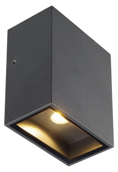 SLV 232435 Quad 1 XL, antracitové nástěnné venkovní svítidlo se svícením dolu, 4,5W LED, 3000K, výška 11cm, IP44