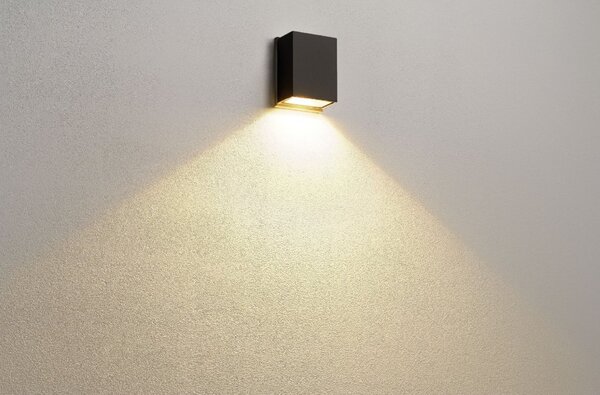 SLV 232435 Quad 1 XL, antracitové nástěnné venkovní svítidlo se svícením dolu, 4,5W LED, 3000K, výška 11cm, IP44