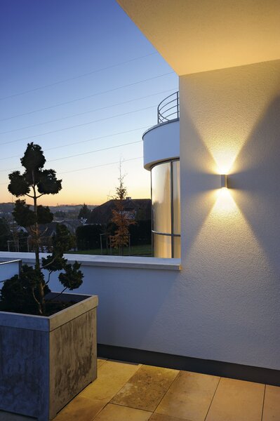 SLV 232465 Quad 1, antracitové nástěnné venkovní svítidlo se svícením dolu, 3W LED, 3000K, výška 8,7cm, IP44