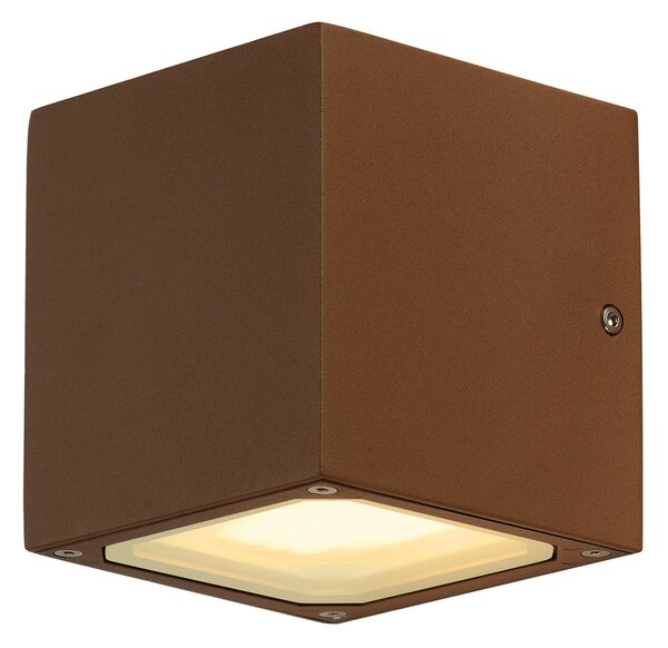 SLV 232537 Sitra Cube, hnědé nástěnné venkovní svítidlo se svícením nahoru/dolu, 2x9W, výška 11,5cm, IP44