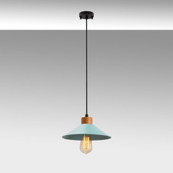 Lustr na lanku MANAVGAT 1xE27/40W/230V modrá/hnědá