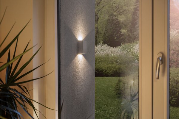 SLV 232461 Quad 1, bílé nástěnné venkovní svítidlo se svícením dolu, 3W LED, 3000K, výška 8,7cm, IP44