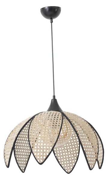 Lustr na lanku FUME 1xE27/40W/230V pr. 40 cm černá/béžová