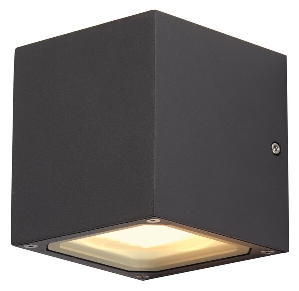 SLV 232535 Sitra Cube, antracitové nástěnné venkovní svítidlo se svícením nahoru/dolu, 2x9W, výška 11,5cm, IP44