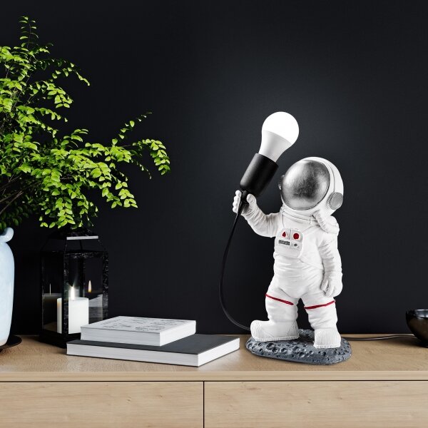 Dětská lampička ASTRONAUT 1xE27/40W/230V stříbrná/bílá
