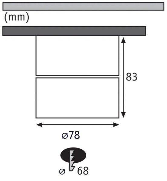 Paulmann 93371 Spircle, černé stropní bodové svítidlo, 8W LED 3000K, výška 8,3cm