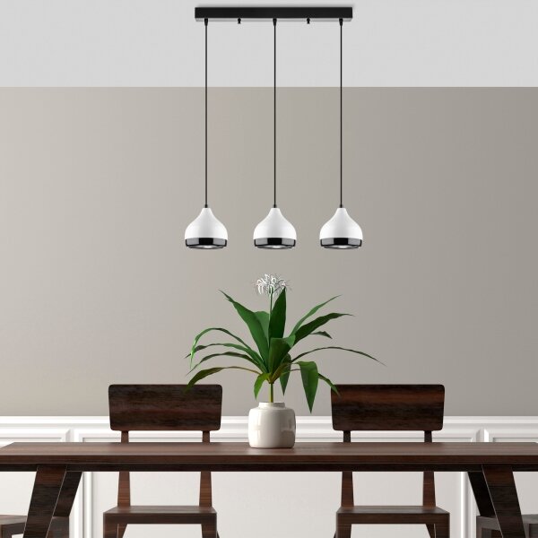 Lustr na lanku YILDO 3xE27/40W/230V bílá/černá