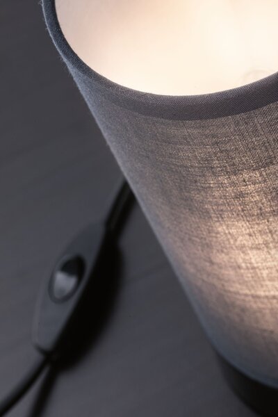 Paulmann 77059 Pia stolní lampa 1x E14 max 25W, tmavě šedý textil, černá, výška 21cm