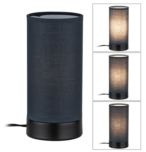 Paulmann 77059 Pia stolní lampa 1x E14 max 25W, tmavě šedý textil, černá, výška 21cm
