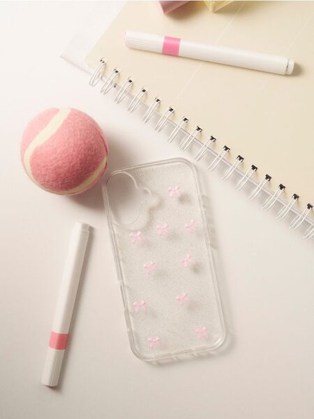 Sinsay - Obal na iPhone 16 s motivem mašle - růžová