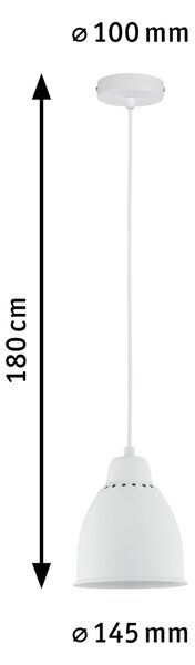 Paulmann 79764 Neordic Hilla, závěsné svítidlo k podpoře růstu rostlin 1xE27, bílá, průměr 14,5cm