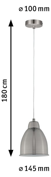 Paulmann 79765 Neordic Hilla, závěsné svítidlo k podpoře růstu rostlin 1xE27, kartáčovaná ocel, průměr 14,5cm