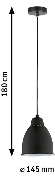 Paulmann 79763 Neordic Hilla, závěsné svítidlo k podpoře růstu rostlin 1xE27, černá, průměr 14,5cm