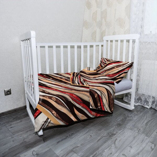 Sablio Mikroplyšové dětské povlečení do postýlky Pruhovaný motiv - 120x90 / 40x60