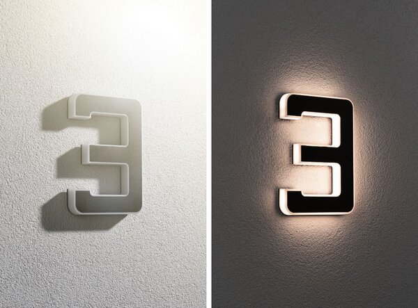 Paulmann 79844 solární domovní číslo 3 s vyměnitelnou baterií LED 0,2W 3000K, výška 23cm, IP44