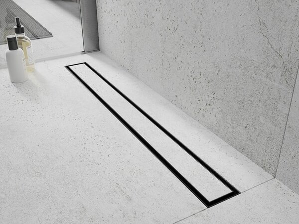 Mexen Flat 360°, nerezový sprchový žlab vzor M13 2v1 pro vložení dlažby 50 cm, černá matná, 1710050-40