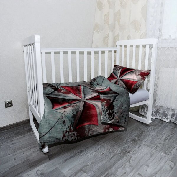 Sablio Mikroplyšové dětské povlečení do postýlky Resident Evil Umbrella Corporation Steel - 120x90 / 40x60