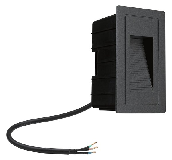 Paulmann 94382 High, černé venkovní zápustné svítidlo do stěny 230V, 2W LED 3000K, 5,8x10,3cm IP44