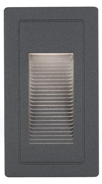 Paulmann 94382 High, černé venkovní zápustné svítidlo do stěny 230V, 2W LED 3000K, 5,8x10,3cm IP44