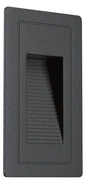 Paulmann 94382 High, černé venkovní zápustné svítidlo do stěny 230V, 2W LED 3000K, 5,8x10,3cm IP44
