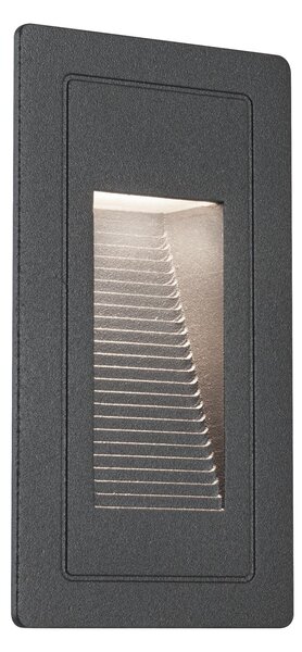 Paulmann 94382 High, černé venkovní zápustné svítidlo do stěny 230V, 2W LED 3000K, 5,8x10,3cm IP44