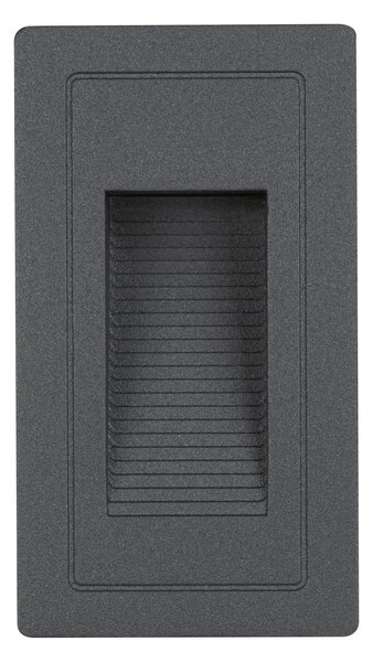 Paulmann 94382 High, černé venkovní zápustné svítidlo do stěny 230V, 2W LED 3000K, 5,8x10,3cm IP44
