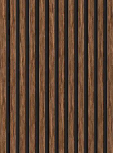 Mexen Lam-F, akustické stěnové lamely 275 × 30 cm, plstěný podklad 8 mm, technická dýha, mahagon rubínový, S105-275307-3015-013