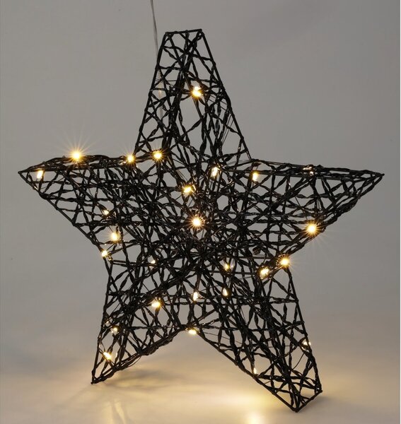 Vánoční LED hvězda Blackwire černá, 30 x 30 cm
