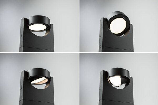 Paulmann 94407 Swivea, venkovní sloupkové svítidlo otočné 360°, LED 8W 3000K, tmavě šedá, výška 63cm, IP44