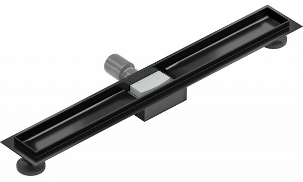 Mexen Flat nerezový sprchový žlab 70 cm - tělo žlabu bez krytu, černá, 1715070