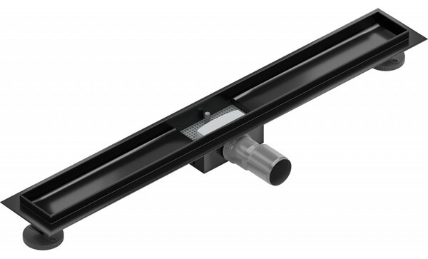 Mexen Flat nerezový sprchový žlab 70 cm - tělo žlabu bez krytu, černá, 1715070