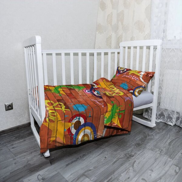 Sablio Mikroplyšové dětské povlečení do postýlky Zeď - 120x90 / 40x60
