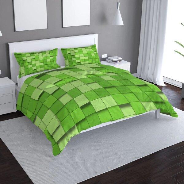 Sablio Povlečení Green Blocks 3D - 140x200 / 90x70