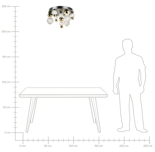 LED stropní lampa SORA Sklo Zlatá