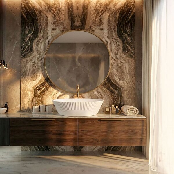 Rea Astoria, umyvadlo na desku 409x340x150 mm, bílá lesklá, REA-U0641