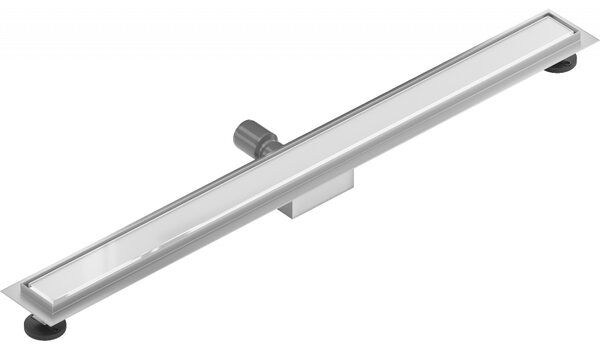 Mexen Flat nerezový sprchový žlab 90 cm vzor bílé sklo, 1027090-15