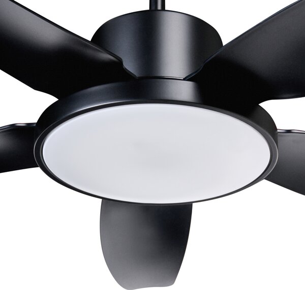 Stropní ventilátor se světlem LOUVET s dálkovým ovládáním LED Černá