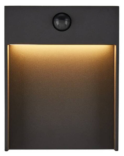 SLV 1002954 Flatt, venkovní nástěnné svítidlo se senzorem, LED 16W 3000K, antracit, rozměr 18x23cm, IP65