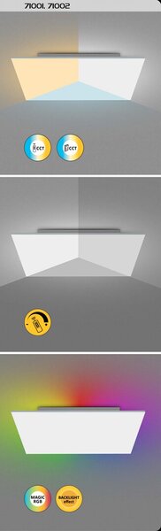 Rabalux 71001 Faramir LED Stropní svítidlo s ovladačem | RGB | Variabilní | Stmívatelné | 18W | Bílá - r-71001