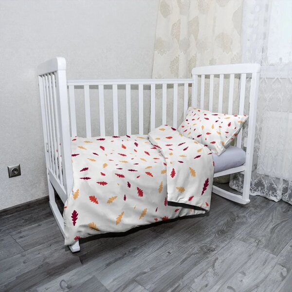 Sablio Dětské povlečení do postýlky Barevné podzimní listí - 120x90 / 40x60
