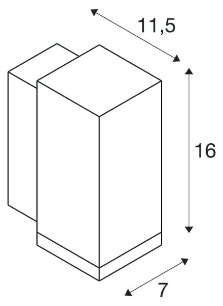 SLV 1003416 Enola Square S, venkovní nástěnné svítidlo LED 6W 3000/4000K, antracit, výška 16cm, IP65