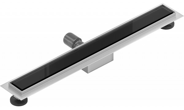 Mexen Flat nerezový sprchový žlab 50 cm vzor černé sklo, 1026050-15