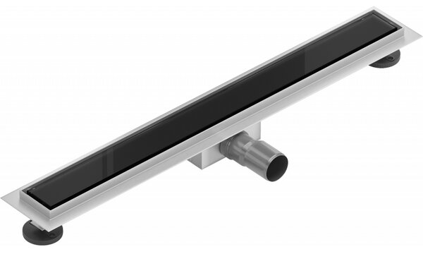 Mexen Flat nerezový sprchový žlab 50 cm vzor černé sklo, 1026050-15