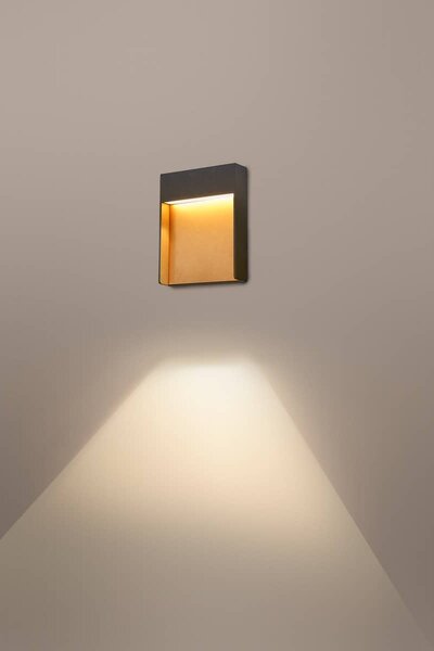 SLV 1002952 Flatt, venkovní nástěnné svítidlo, LED 14W 3000/4000K, antracit, rozměr 18x23cm, IP65