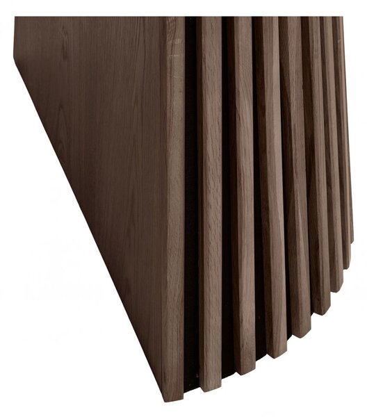 Jídelní rozkládací stůl Osaka smoked, kulatý, dubová dýha, Ø120–200×75 cm – House Nordic