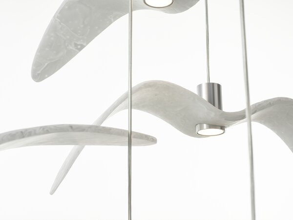 Brokis PC01111_001 Night Birds Exterior, závěsné svítidlo z ručně zpracovaného skla, 6,5W LED, triplex opal GLASS mat, délka 78cm, IP54